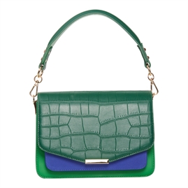 Noella - Blanca Multi Compartment Bag - Dark Green Croco, Royal Blue & Bright Blue